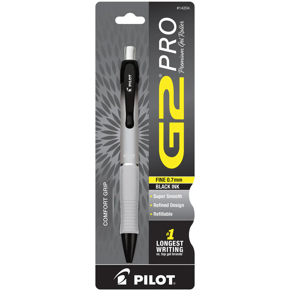 Pilot G2 Pro Retractable Gel Pen Silver .7mm