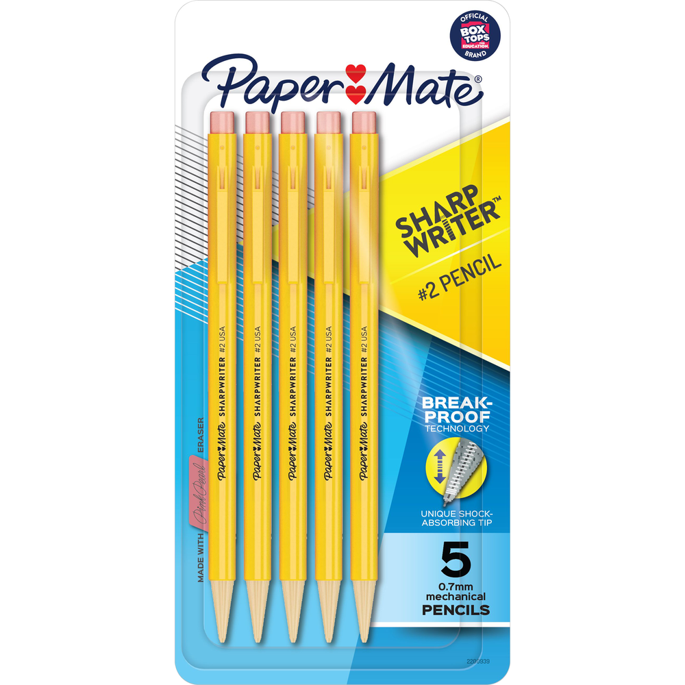 Paper Mate Sharpwriter Mechanical Pencil - Yellow 0.7mm 5Pk