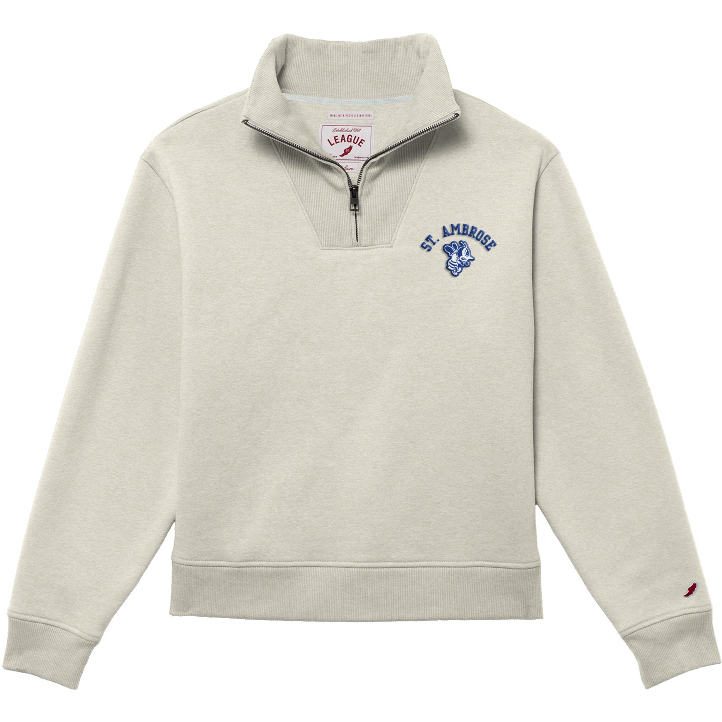 1991 Ladies Brushed 80/20 Quarter Zip | Oatmeal