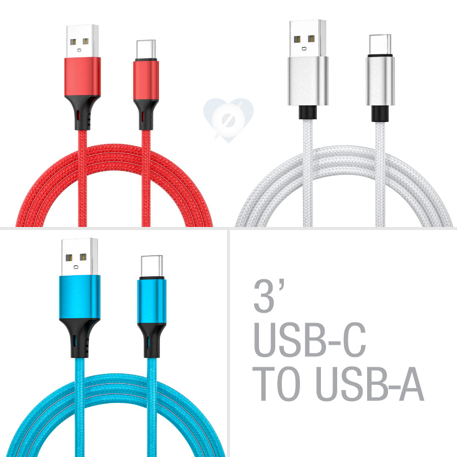 3' USB-C to USB-A | Red