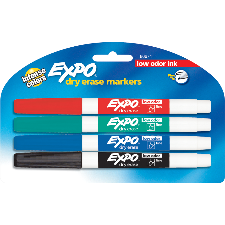 Expo Low Odor Dry Erase Marker 4PK | Classic Colors