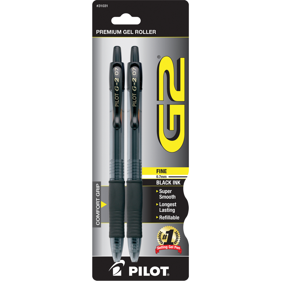 G2 Retractable Gel Pen Black | 2Pk