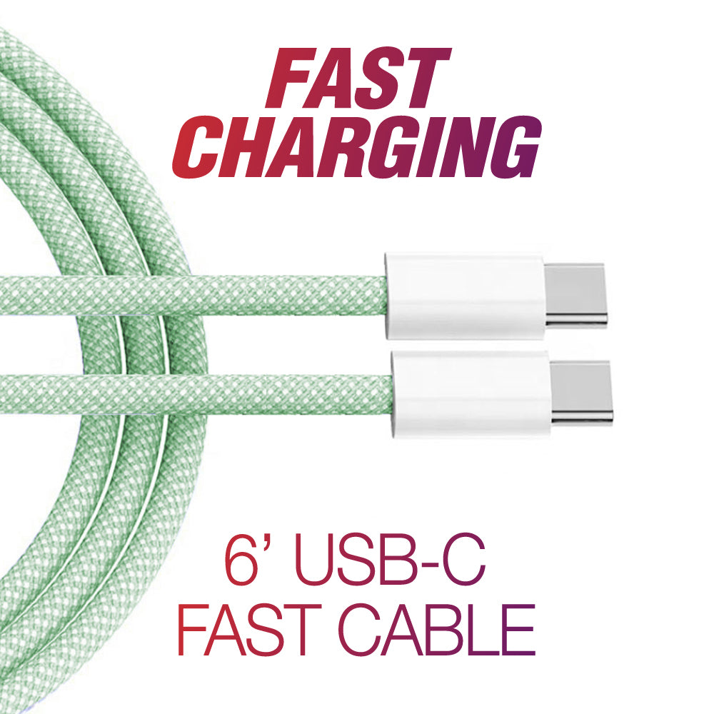 6' USB-C Fast Braided Cable | Green