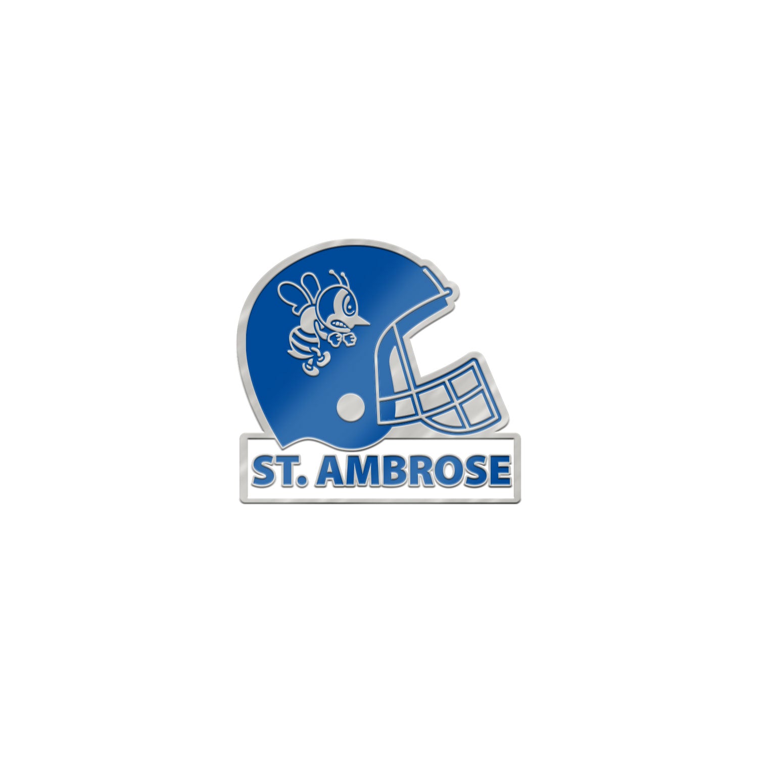 Brass Lapel Pin Football Helmet | Silver