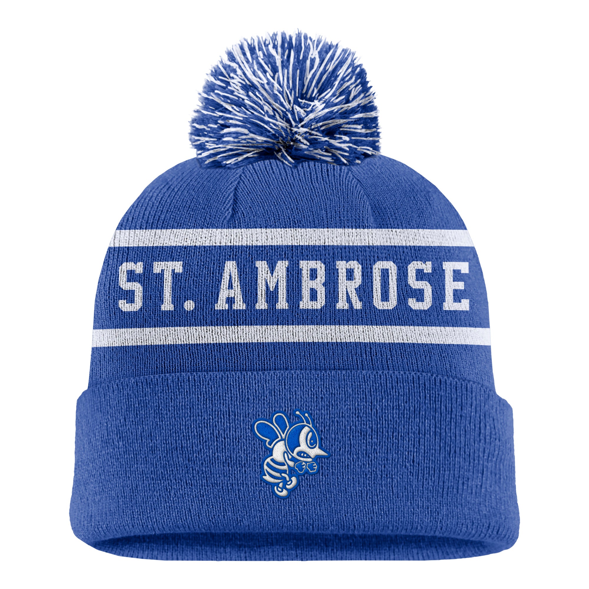 Peak Stripe Beanie | Royal/White