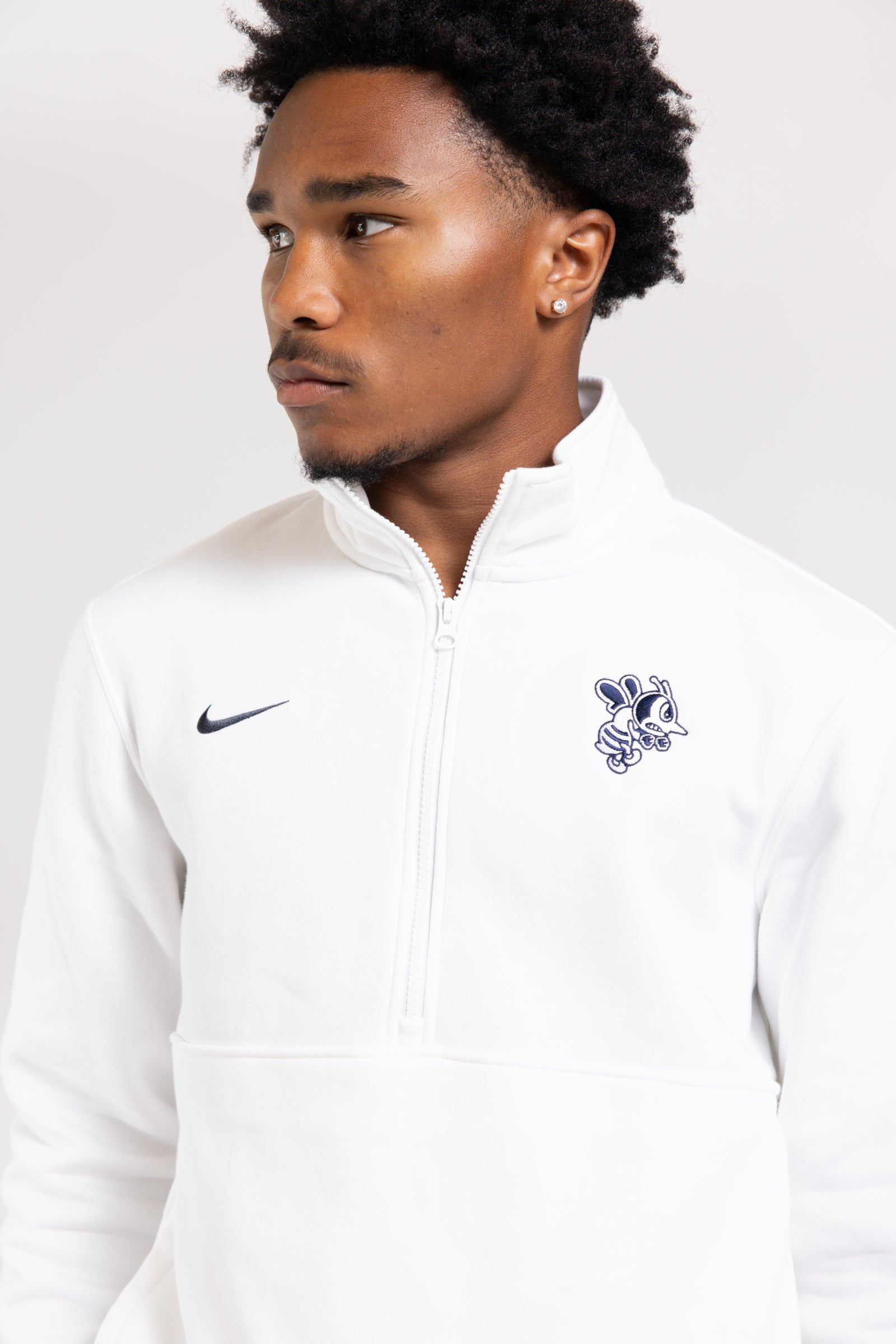 Club Fleece Half Zip | White