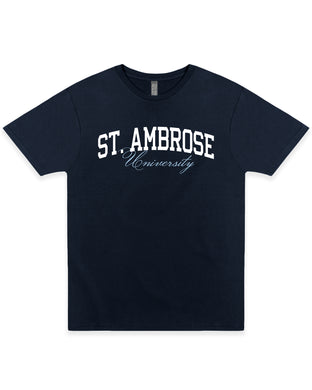 University Script Tee | Navy