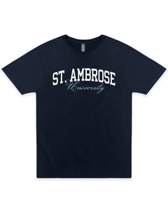 University Script Tee | Navy
