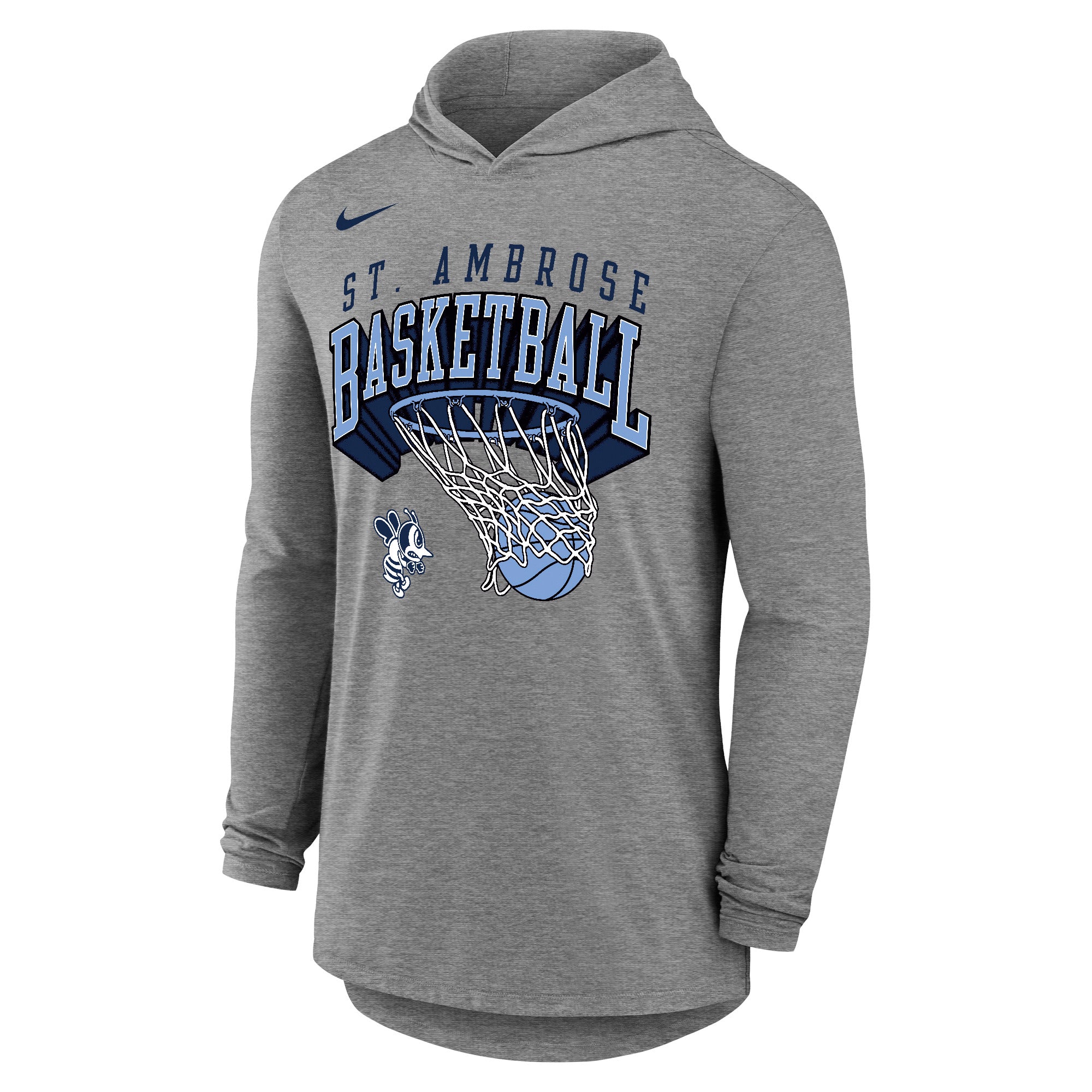 Dri-Fit Cotton Basketball Long Sleeve Hoodie | Dark Heather