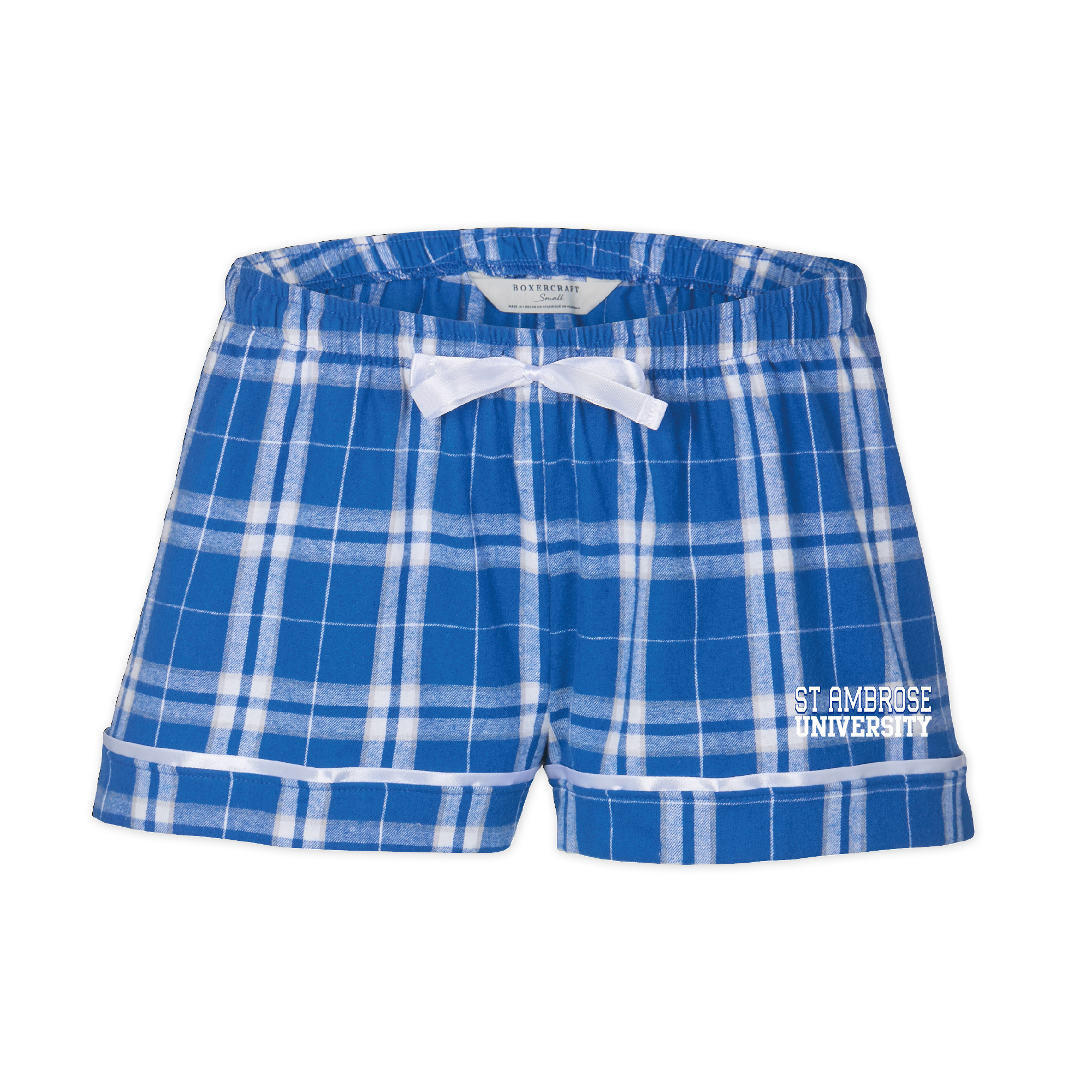 Women's Flannel Short | Royal/Silver Plaid