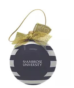 Classic Ornament | White/Navy Striped