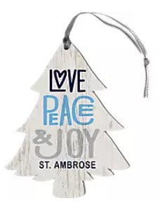 Love Peace Joy Tree Ornament
