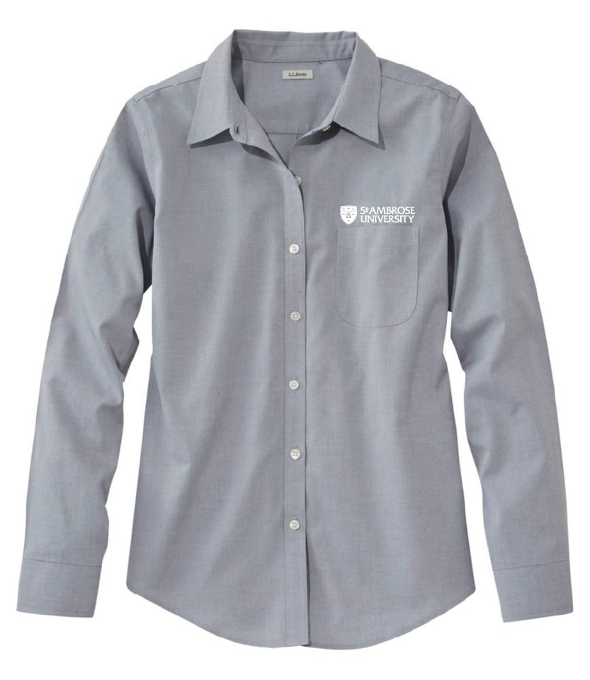 Ladies Wrinkle-Free Pinpoint Oxford Cloth Shirt | Charcoal