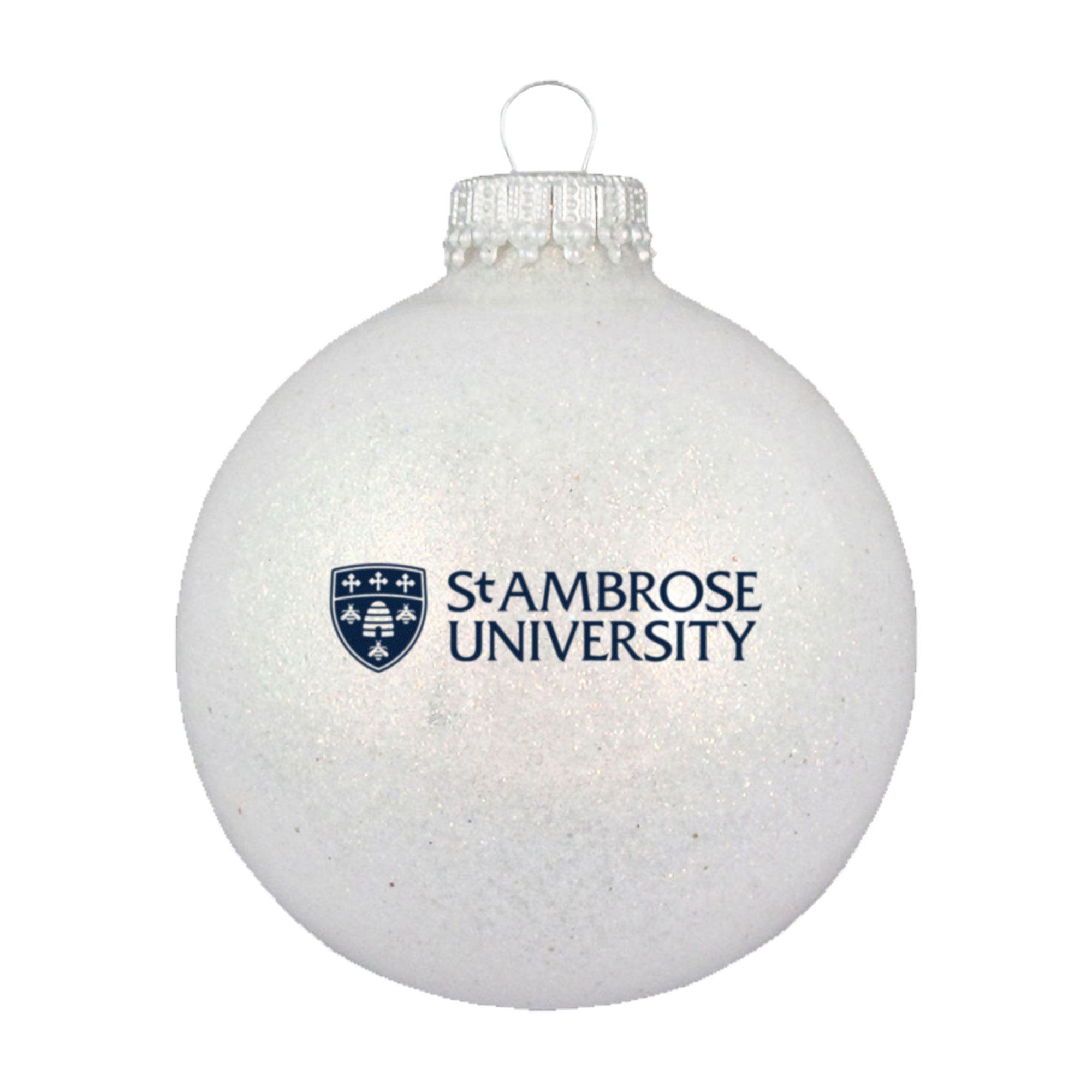 Sparkle Glass Ball Ornament | White