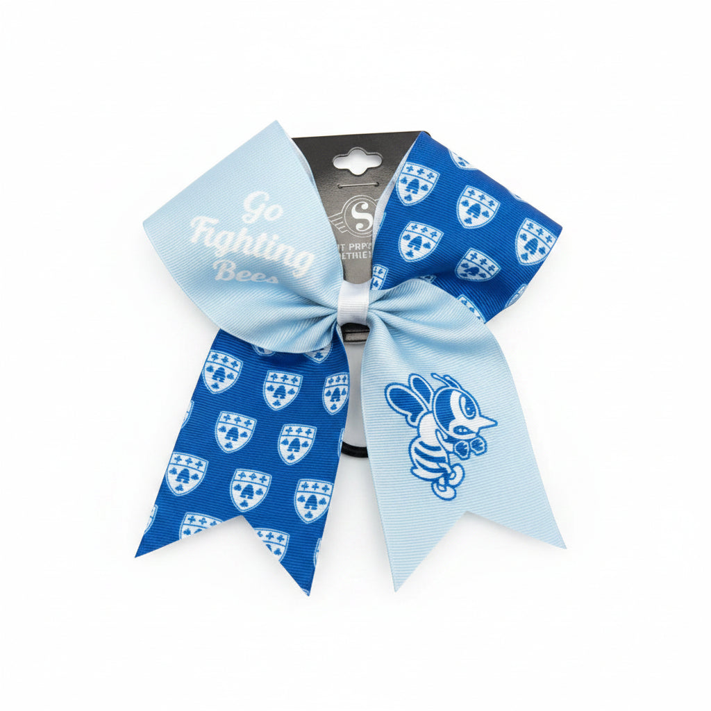 Cheer Ribbon Barrette | Royal/White